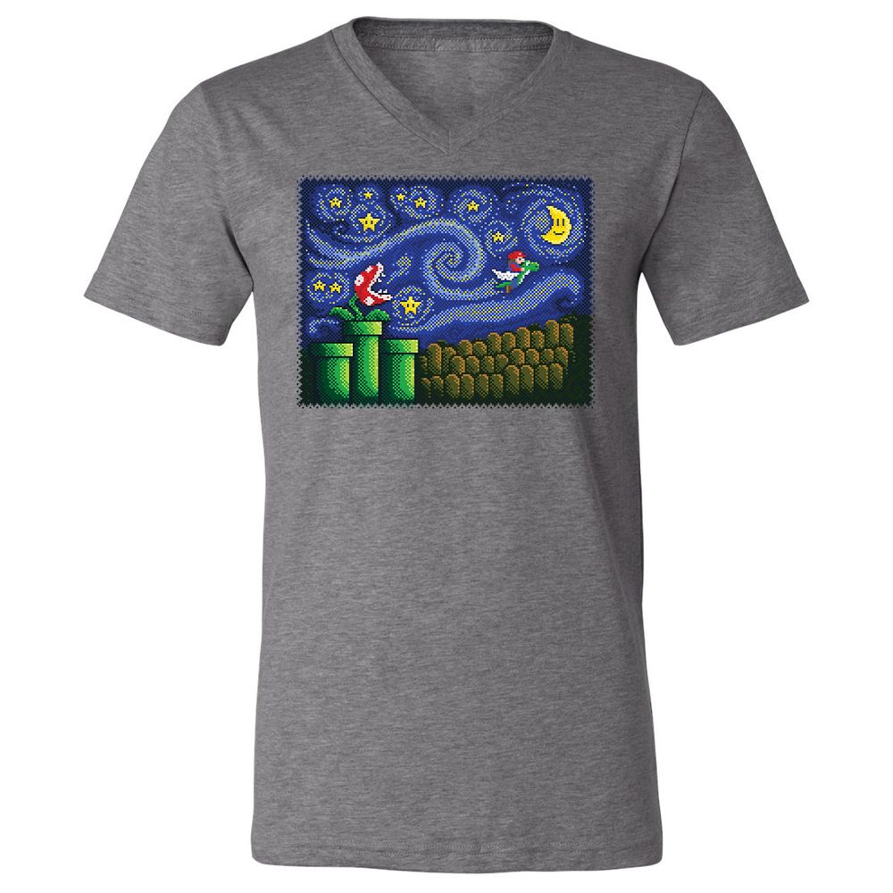 Unisex V-Neck T-Shirt - YNM6H4ZE - Deep Heather - 13
