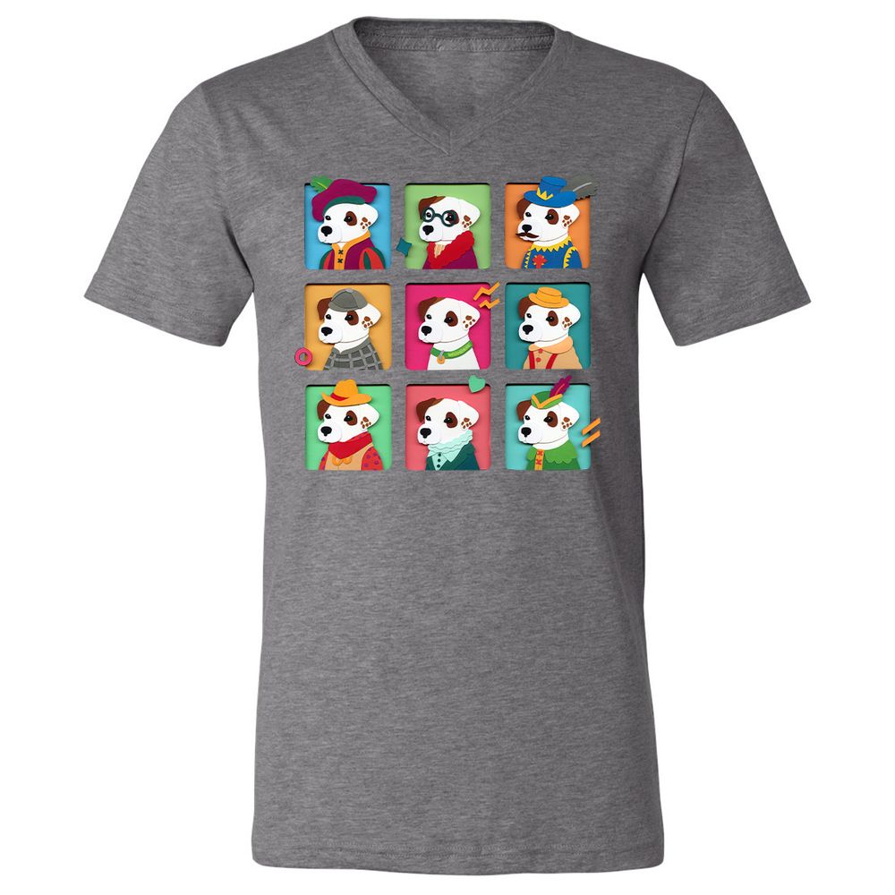 Unisex V-Neck T-Shirt - 6TJT3JP9 - Deep Heather - 13