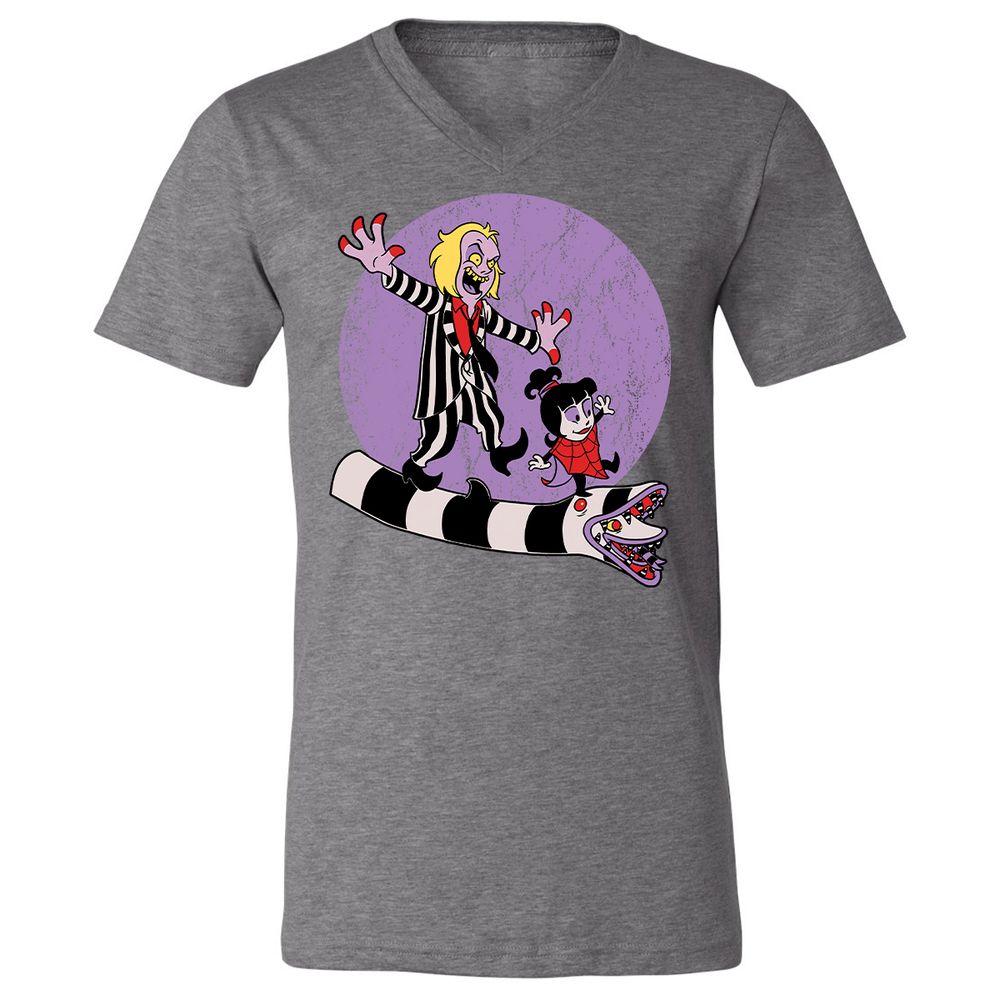 Unisex V-Neck T-Shirt - SKB9WUQH - Deep Heather - 13