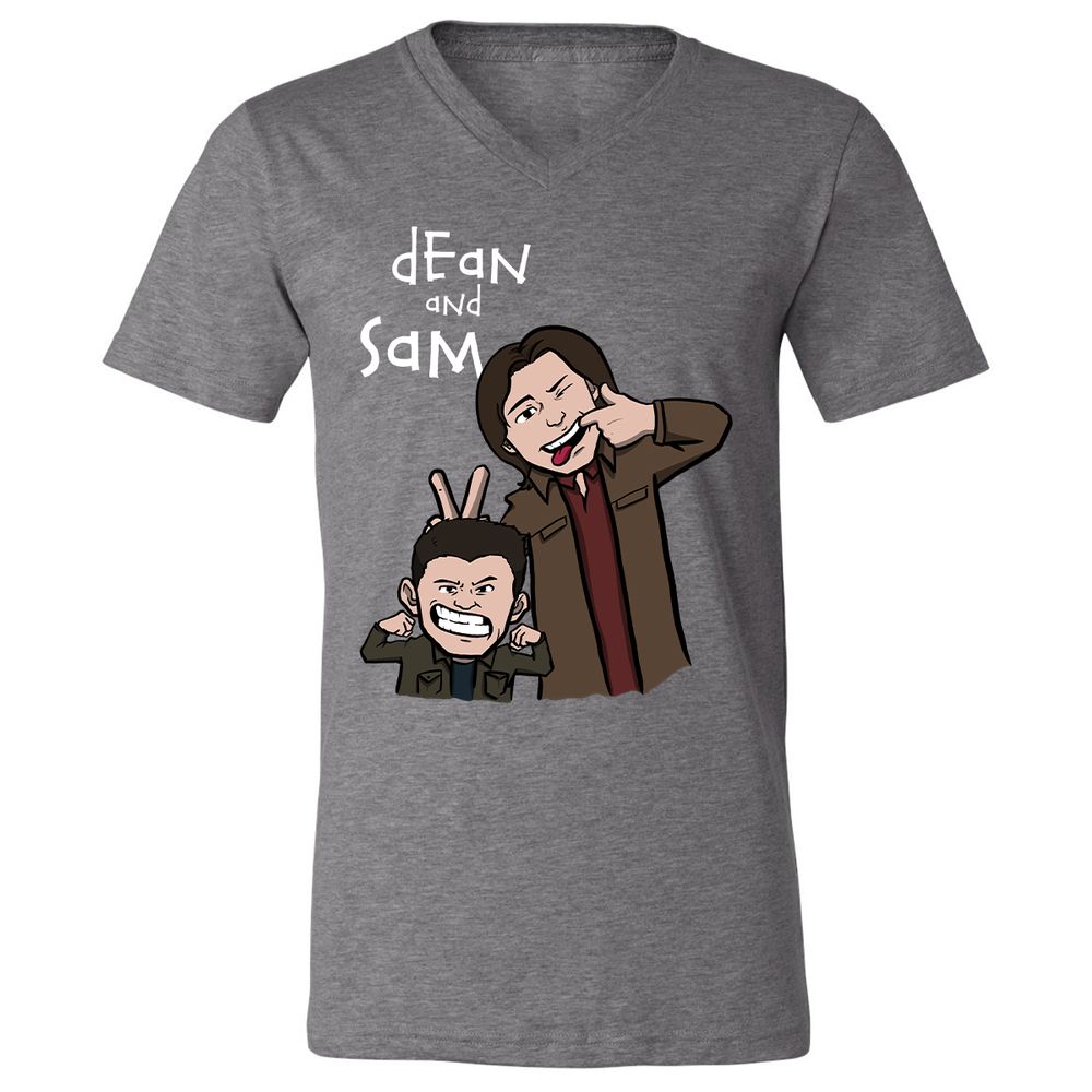 Unisex V-Neck T-Shirt - FKY5WHW4 - Deep Heather - 13