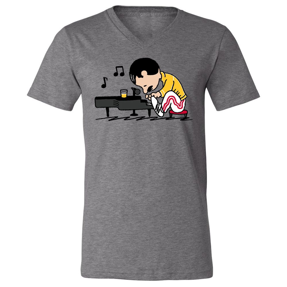 Unisex V-Neck T-Shirt - WY1QQUGC - Deep Heather - 13