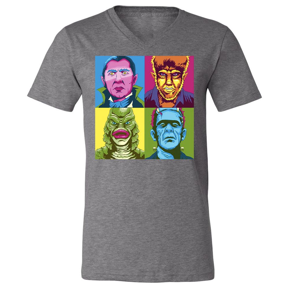 Unisex V-Neck T-Shirt - ZRGXUVQ5 - Deep Heather - 13