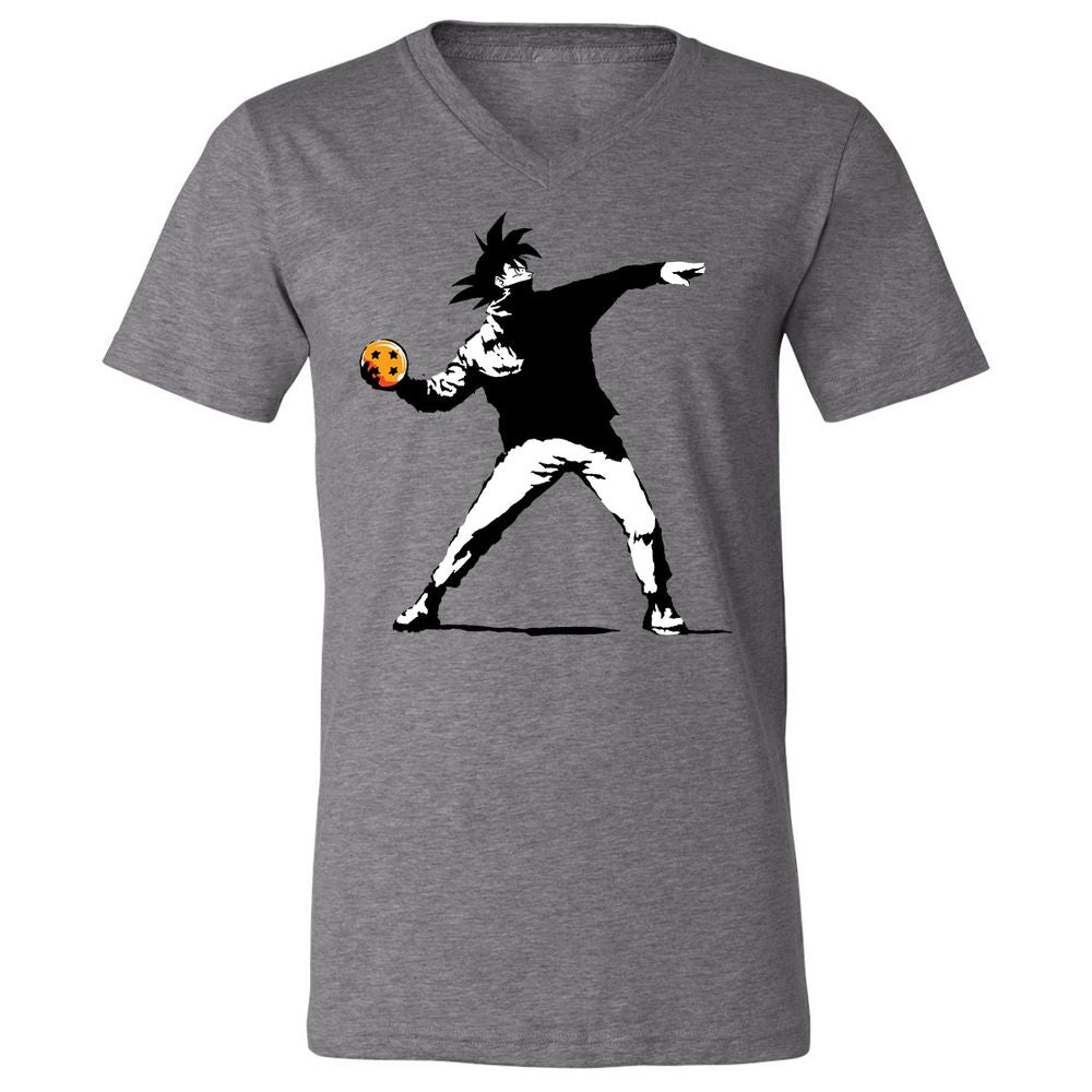 Unisex V-Neck T-Shirt - KEVQBWVK - Deep Heather - 13