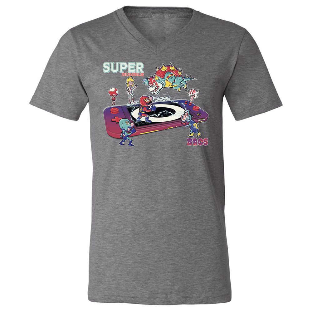 Unisex V-Neck T-Shirt - 8TKV3GJQ - Deep Heather - 13