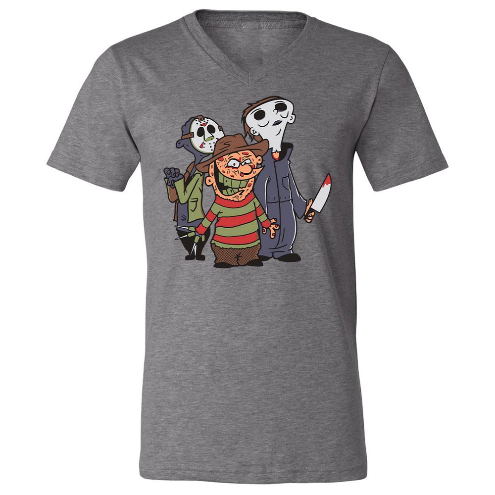 Unisex V-Neck T-Shirt - 66JE8PQM - Deep Heather - 13