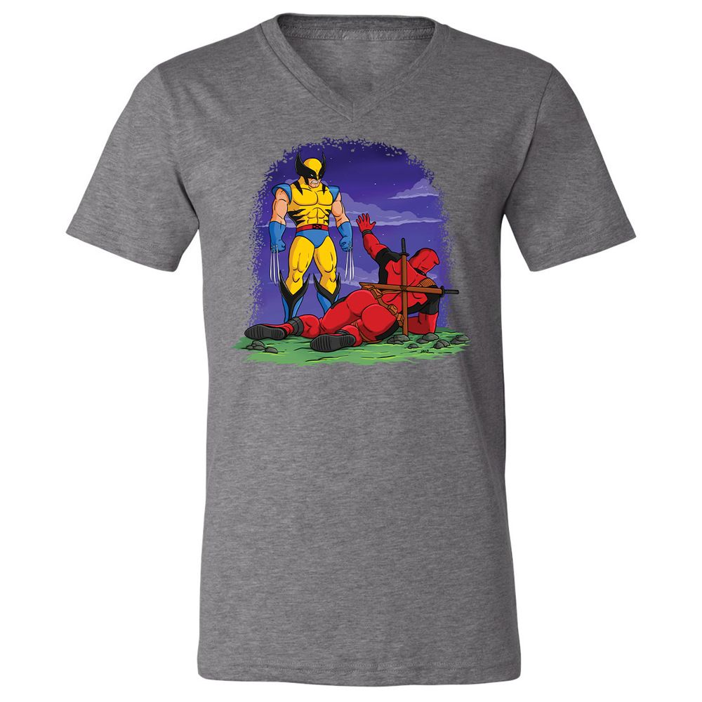 Unisex V-Neck T-Shirt - FG8WXZWB - Deep Heather - 13