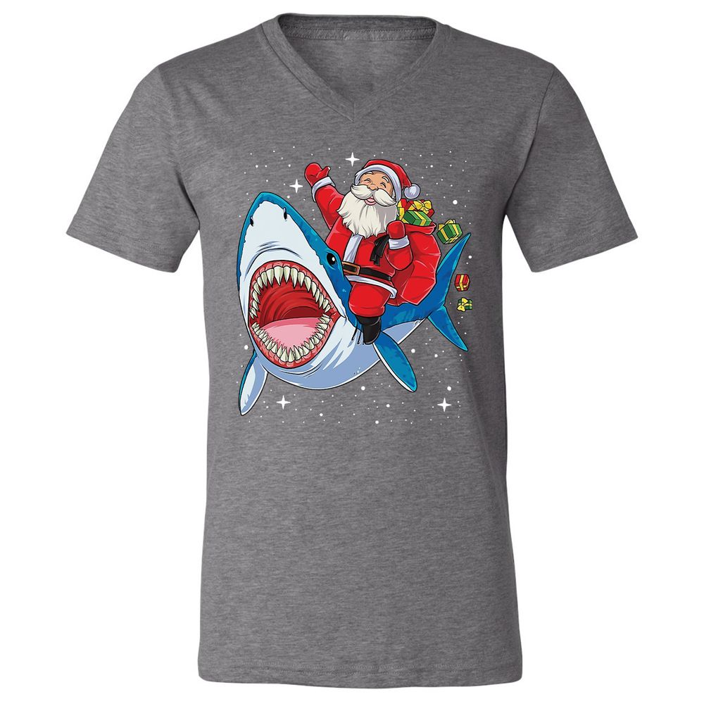 Unisex V-Neck T-Shirt - QE6P68LP - Deep Heather - 13
