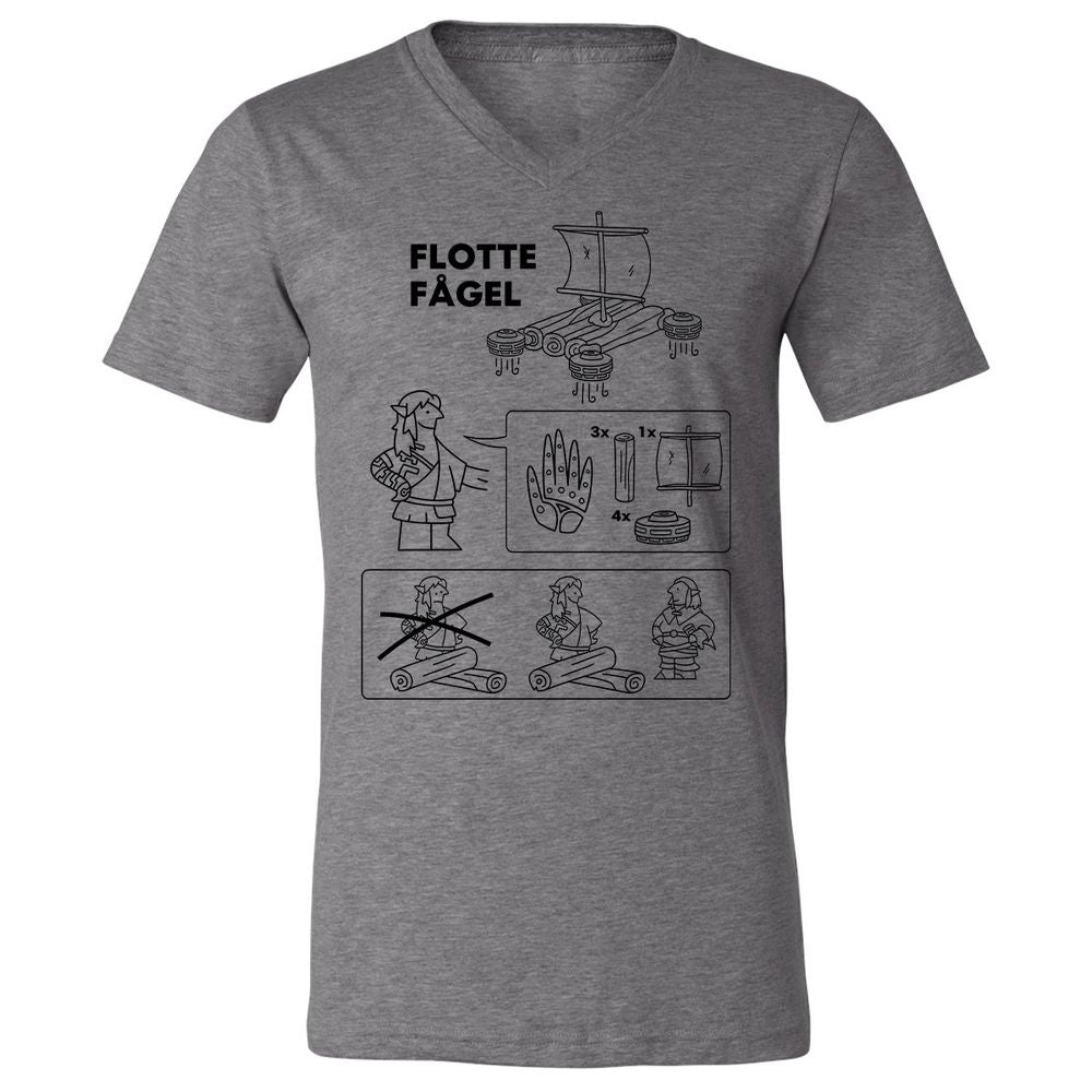 Unisex V-Neck T-Shirt - BCG3L49Y - Deep Heather - 13