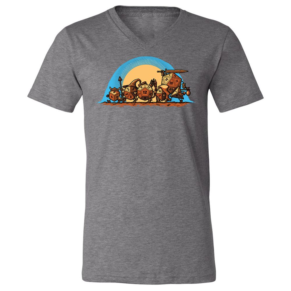 Unisex V-Neck T-Shirt - UDAEVBYL - Deep Heather - 13
