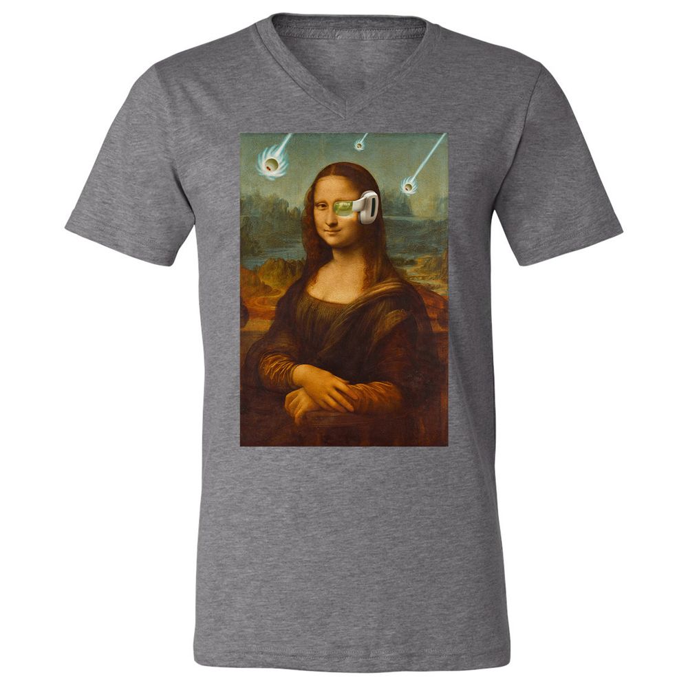 Unisex V-Neck T-Shirt - 8N4M8MJP - Deep Heather - 13