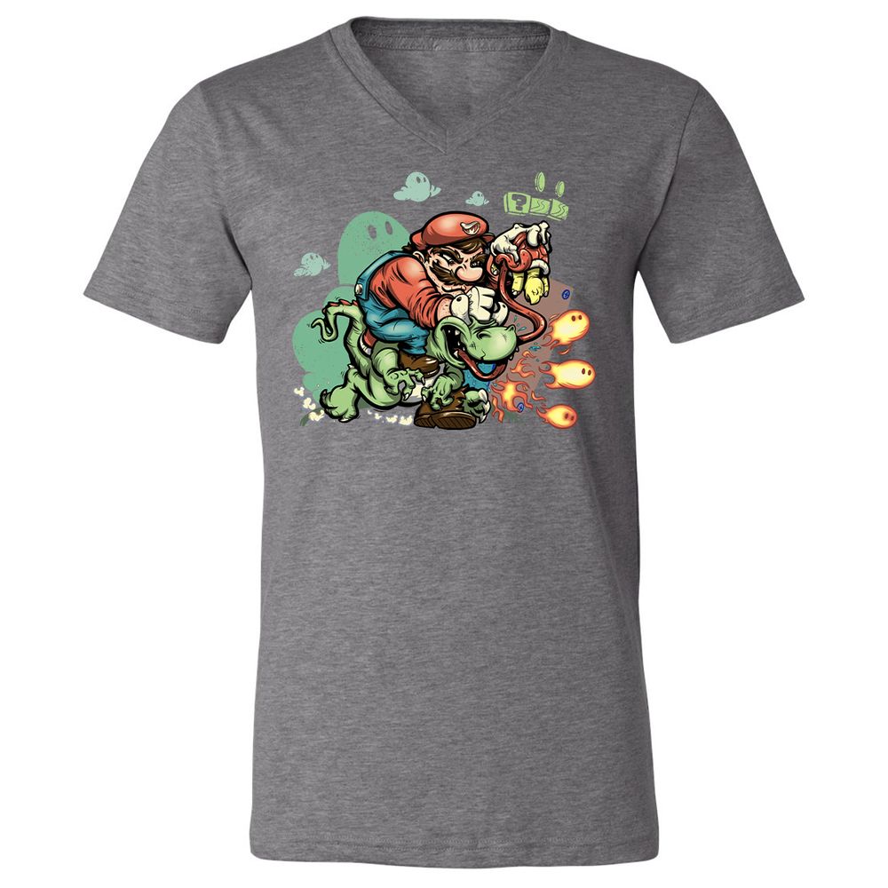Unisex V-Neck T-Shirt - YWADZVZE - Deep Heather - 13