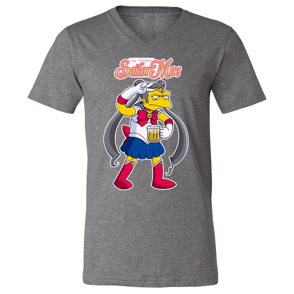 Unisex V-Neck T-Shirt - RP5NB6MK - Deep Heather - 13