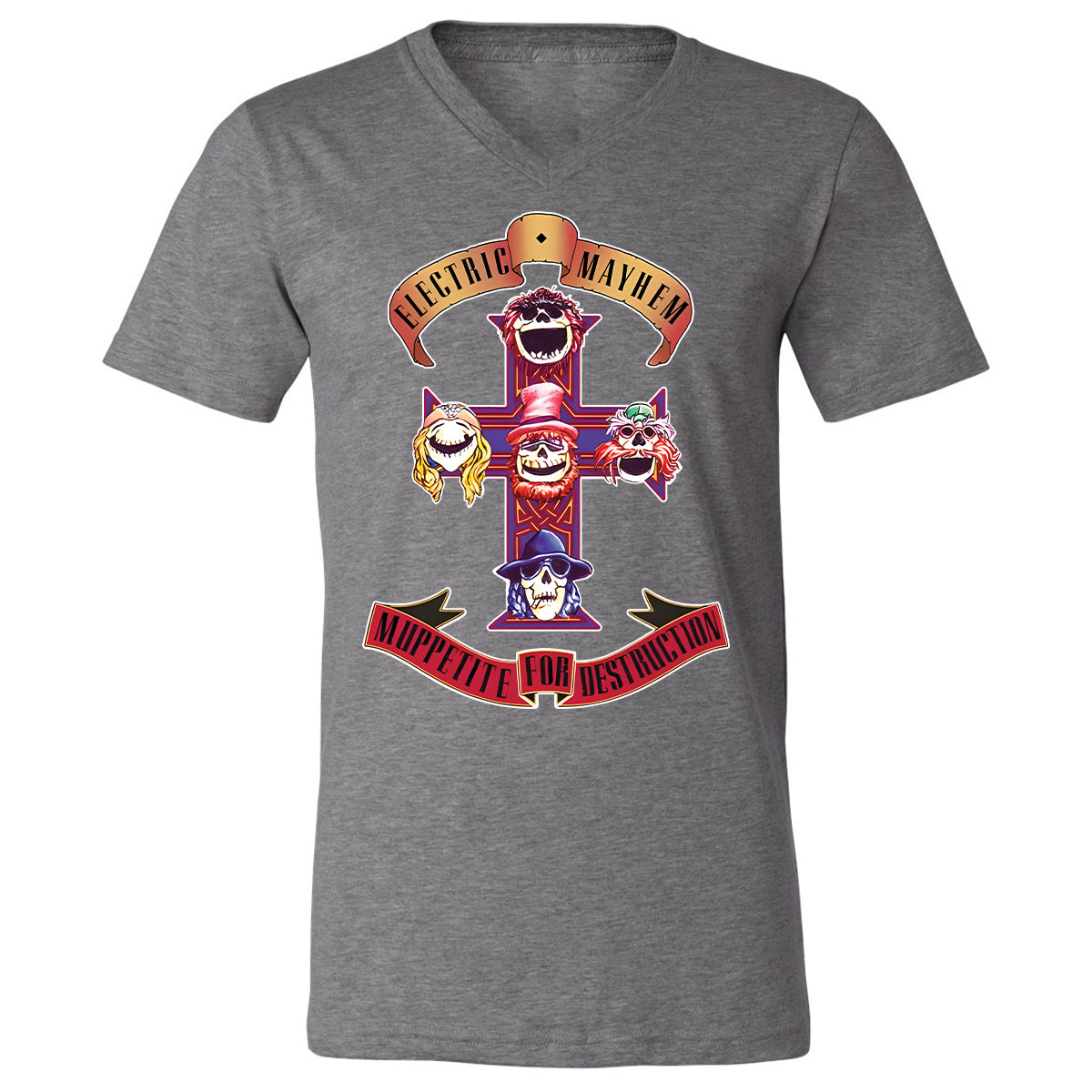 Unisex V-Neck T-Shirt - 2WQGNPEX - Deep Heather - 13