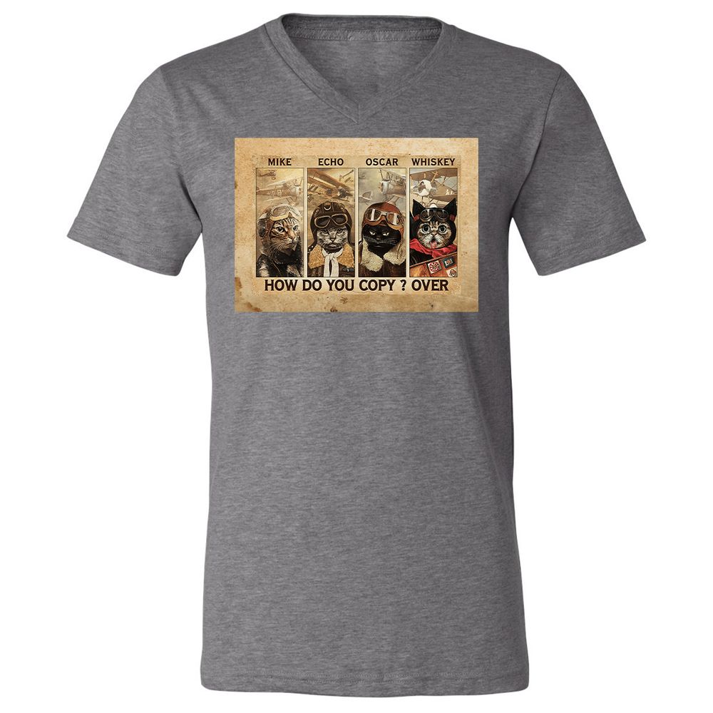 Unisex V-Neck T-Shirt - JG54EHYX - Deep Heather - 13