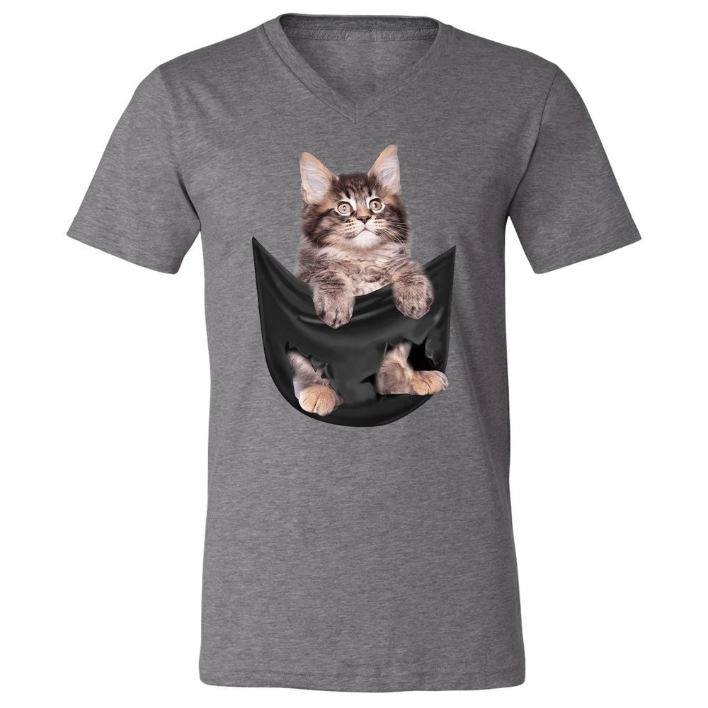 Unisex V-Neck T-Shirt - Q3LY4MY1 - Deep Heather - 13