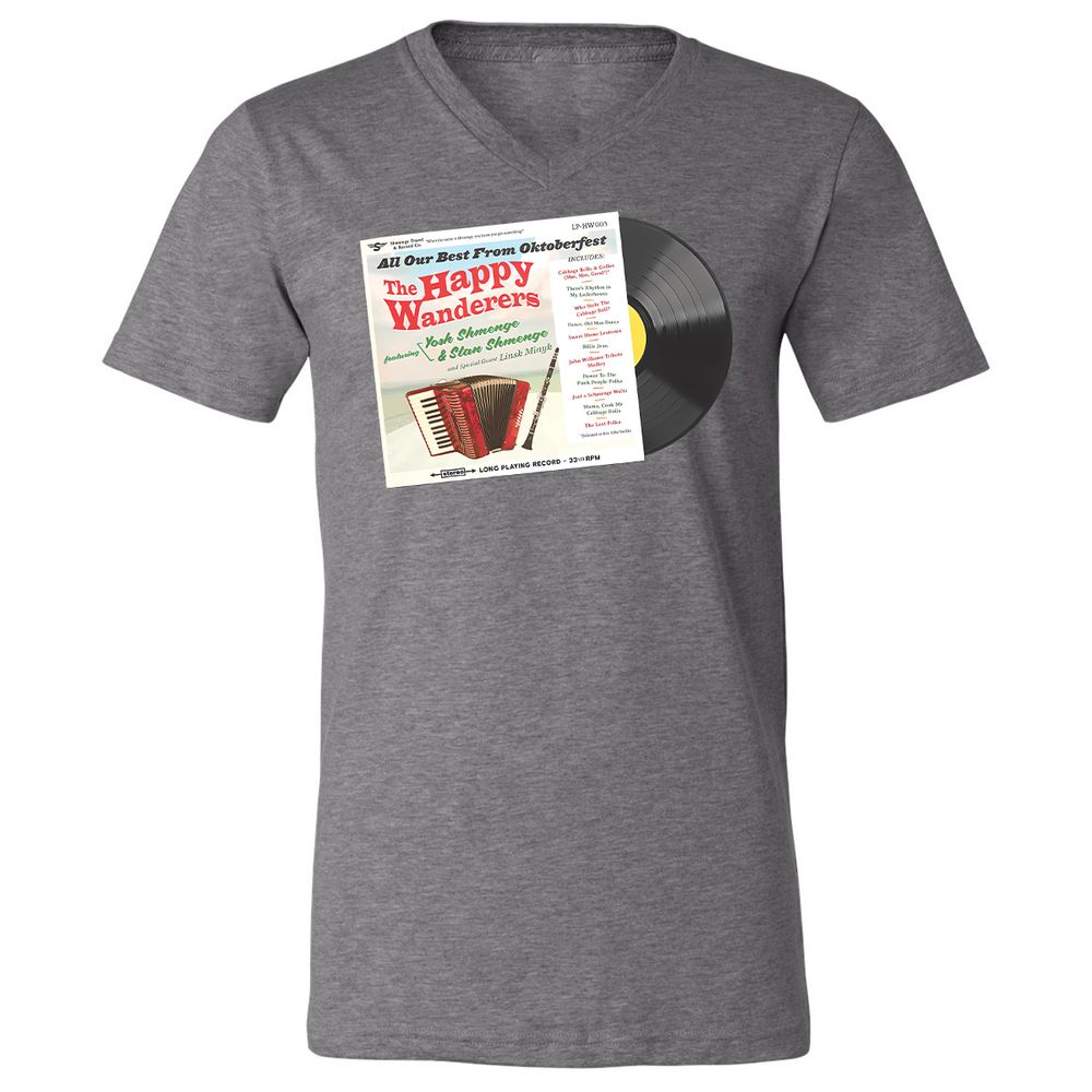 Unisex V-Neck T-Shirt - QHDQ77EH - Deep Heather - 13