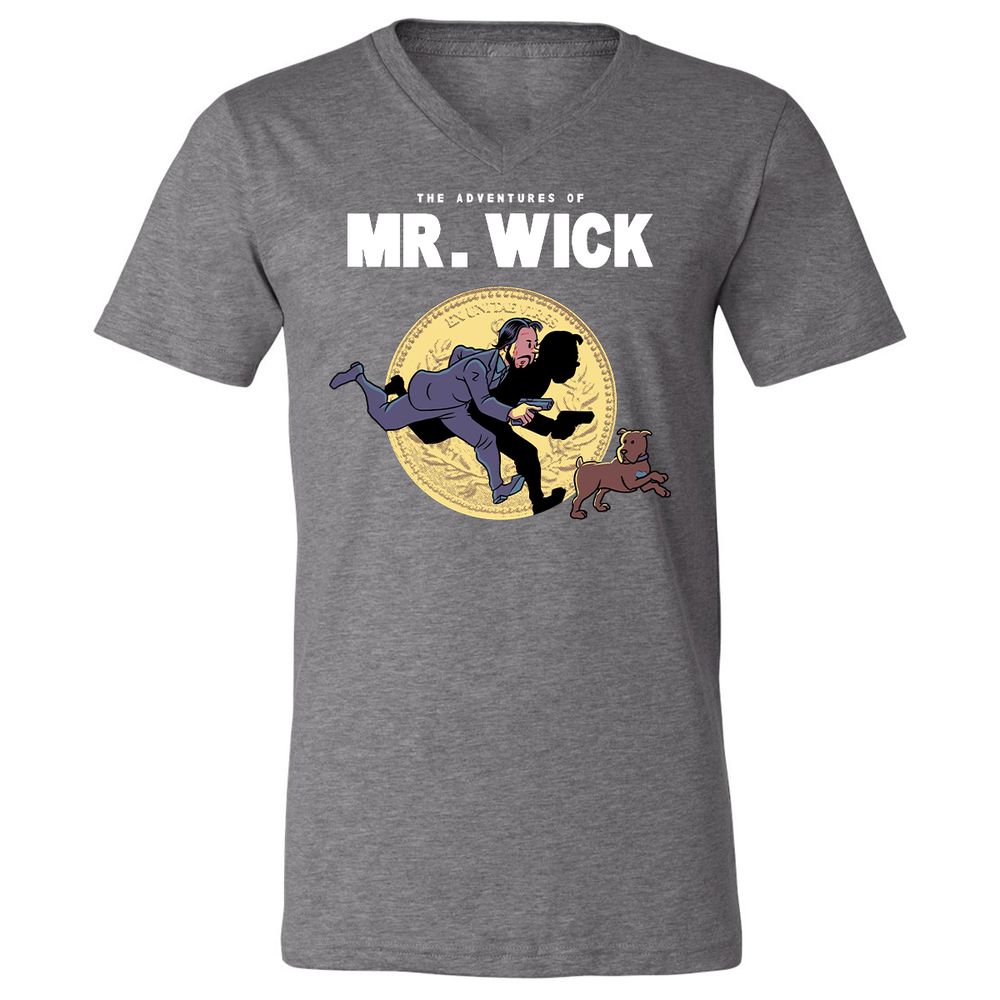 Unisex V-Neck T-Shirt - YWMFPQH7 - Deep Heather - 13