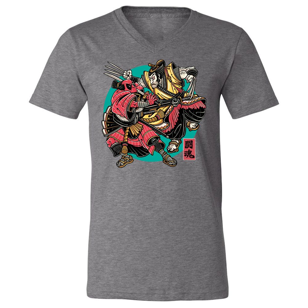 Unisex V-Neck T-Shirt - 96XJGKU9 - Deep Heather - 13