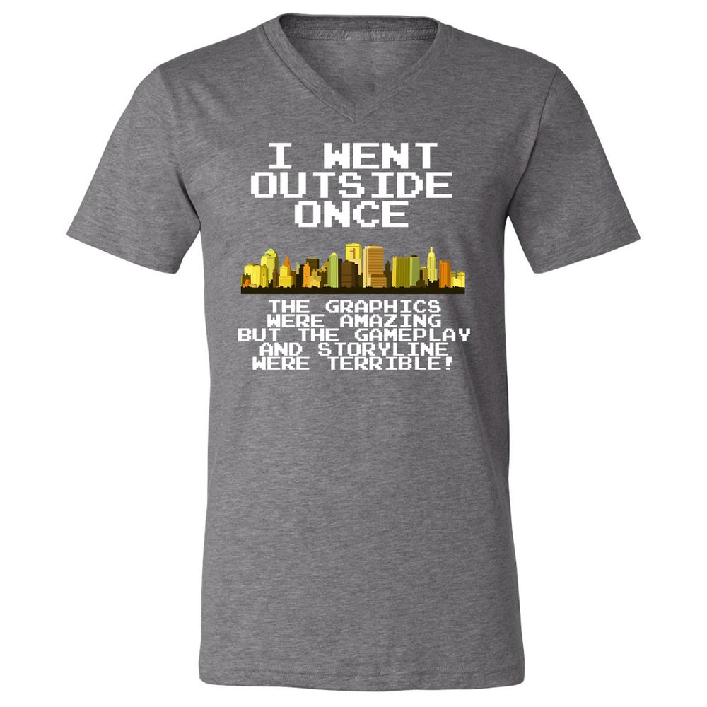 Unisex V-Neck T-Shirt - 991E19XM - Deep Heather - 13