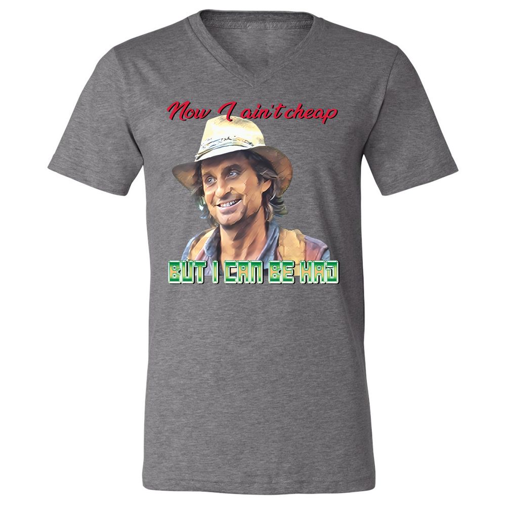 Unisex V-Neck T-Shirt - H1Q4PPPY - Deep Heather - 13