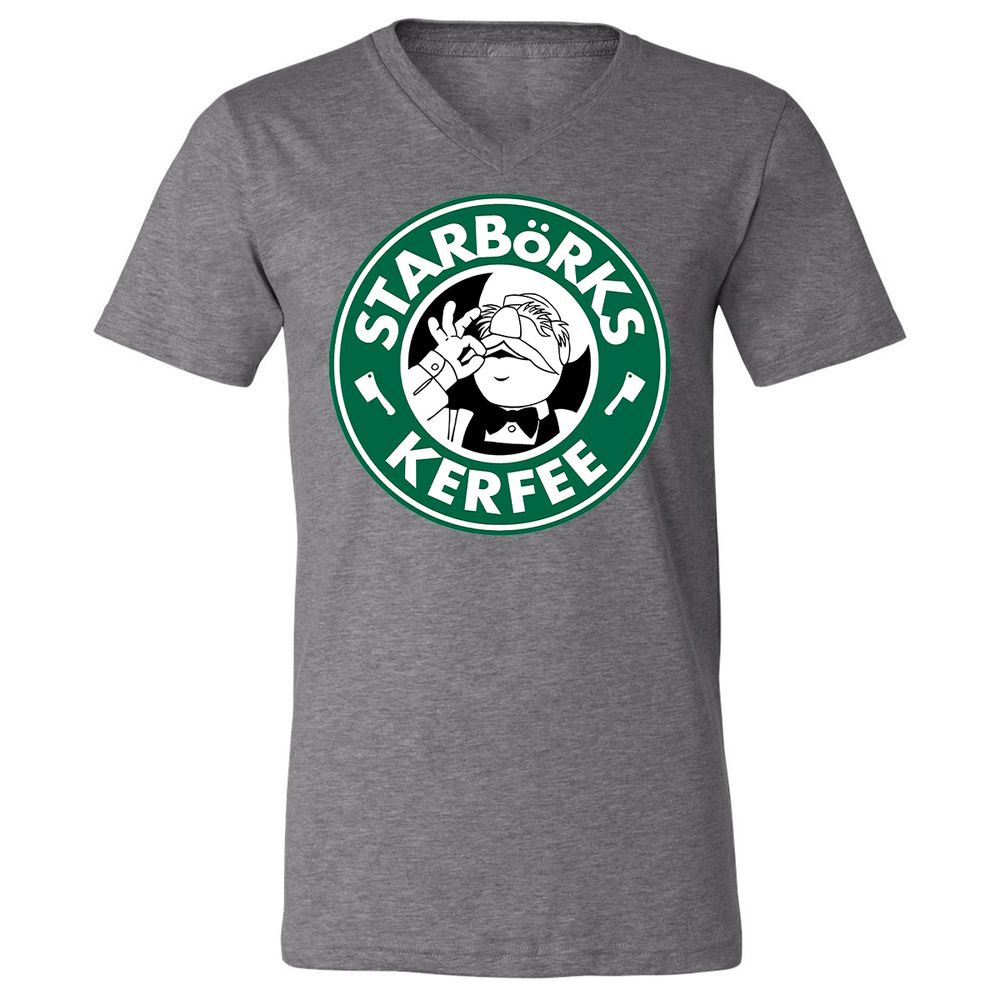 Unisex V-Neck T-Shirt - QQ3H45JH - Deep Heather - 13