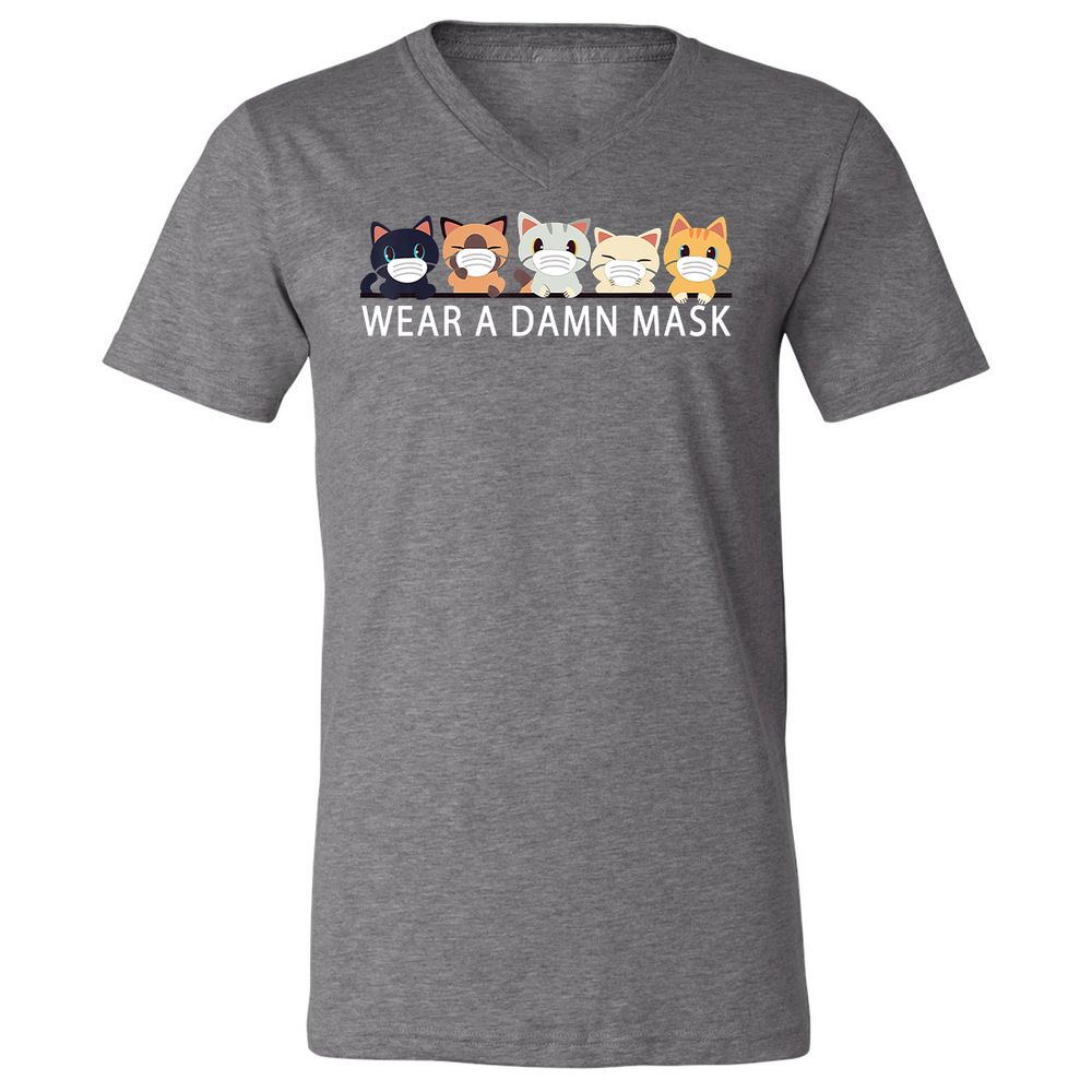 Unisex V-Neck T-Shirt - AZF51UTJ - Deep Heather - 13