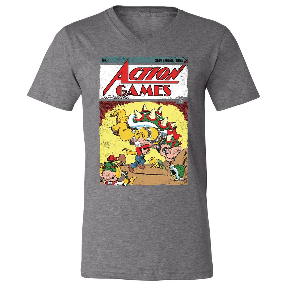 Unisex V-Neck T-Shirt - TXFW73NM - Deep Heather - 13