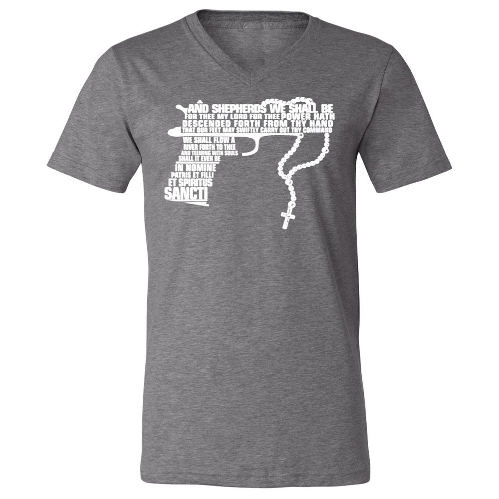 Unisex V-Neck T-Shirt - 41C1GSBZ - Deep Heather - 13