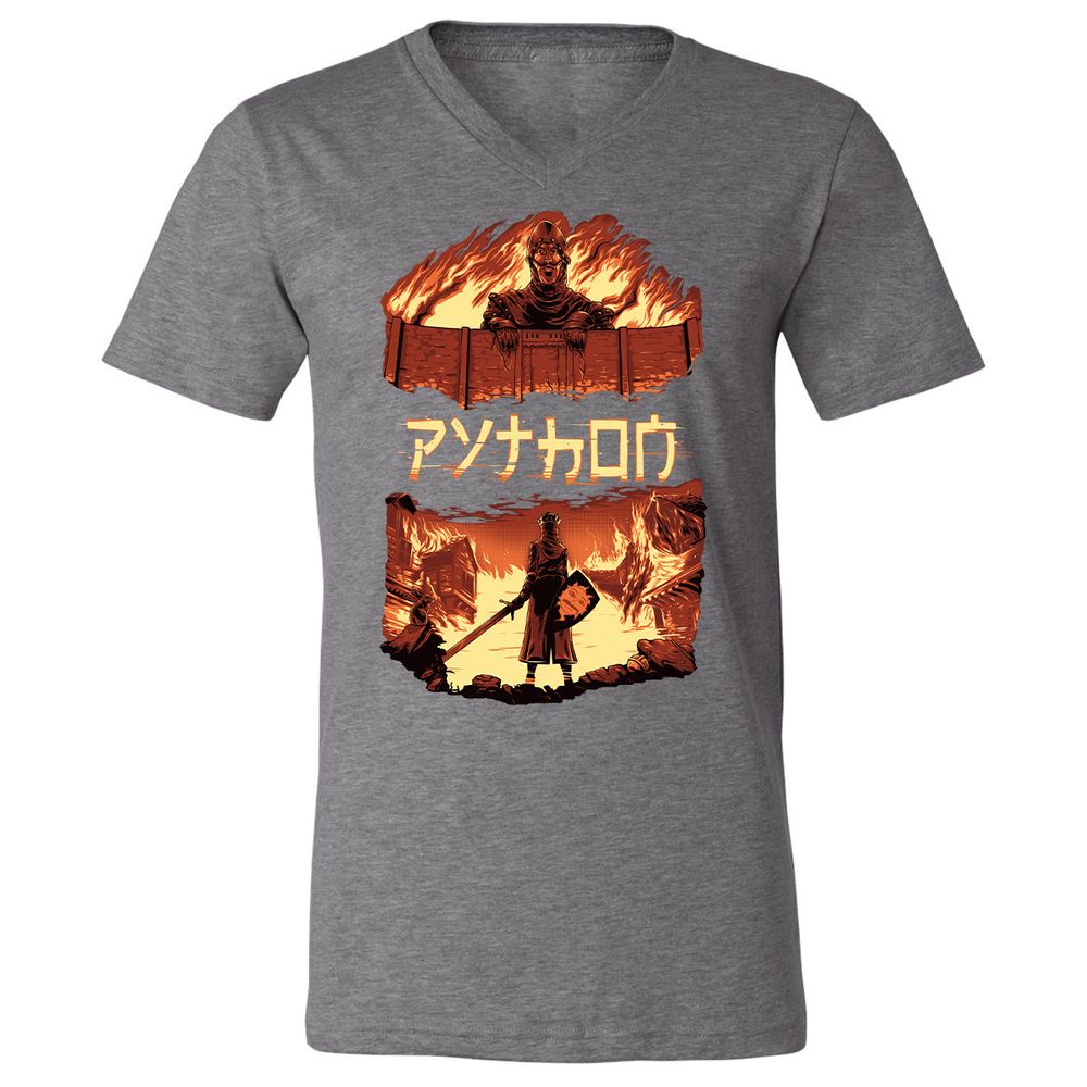 Unisex V-Neck T-Shirt - TAA8EYKU - Deep Heather - 13