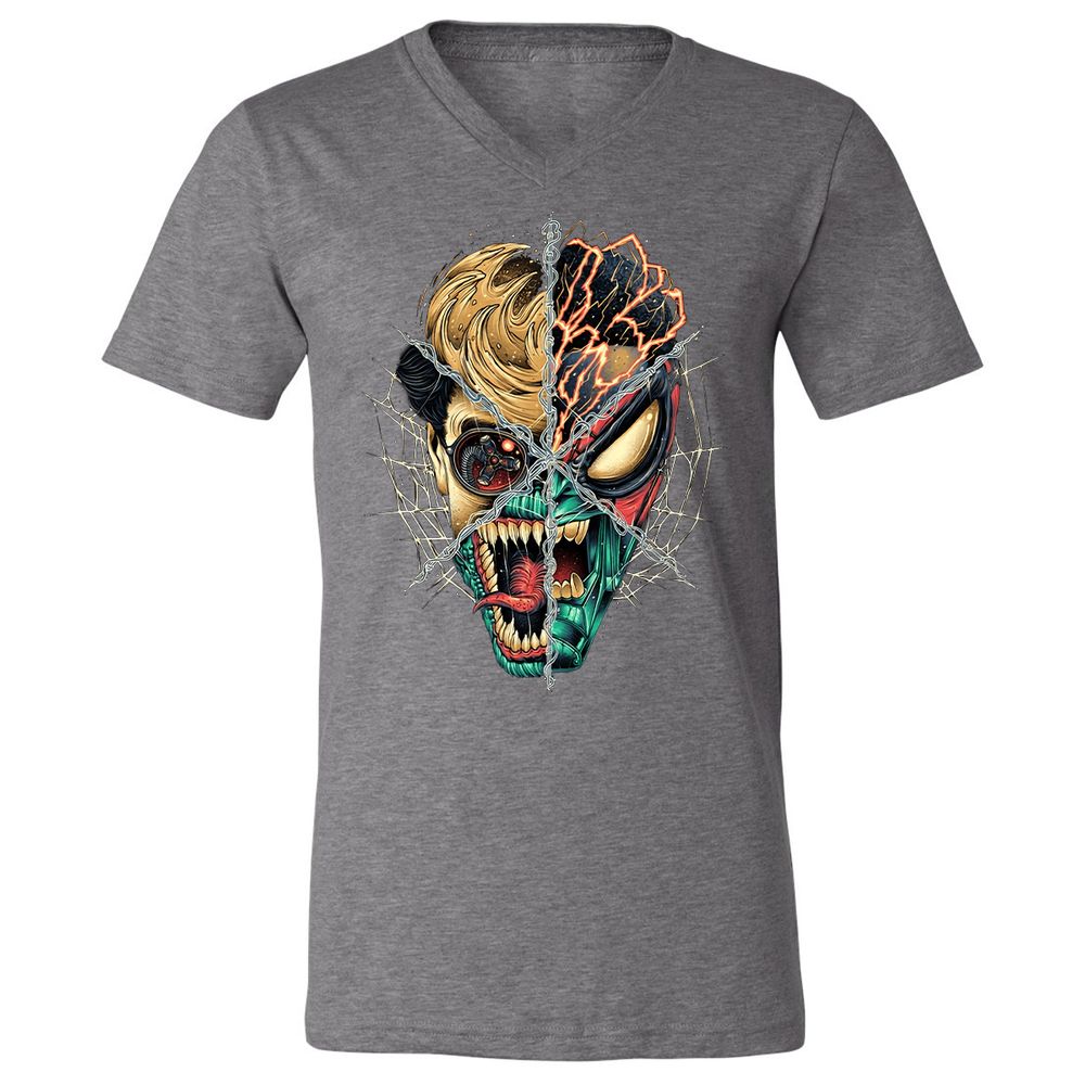 Unisex V-Neck T-Shirt - X1GMQ7E5 - Deep Heather - 13