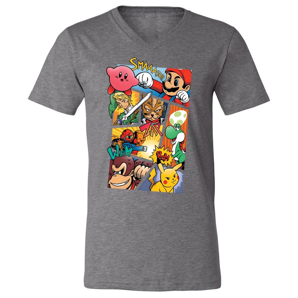 Unisex V-Neck T-Shirt - 29HE1BTW - Deep Heather - 13