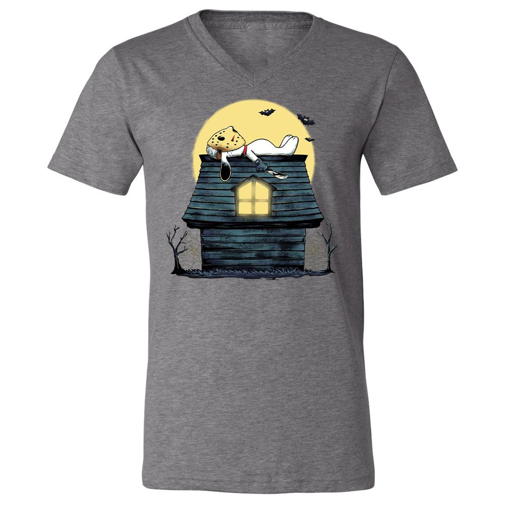 Unisex V-Neck T-Shirt - 4BKGKZSN - Deep Heather - 13