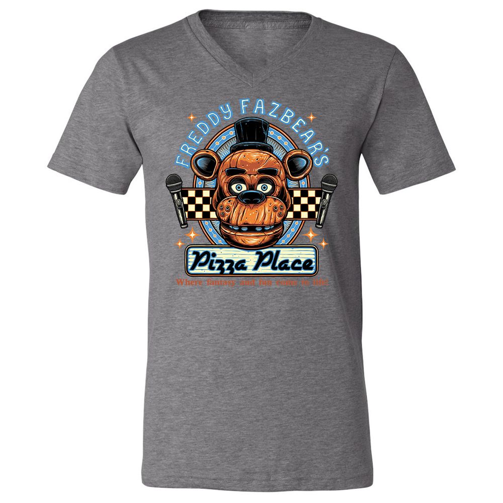 Unisex V-Neck T-Shirt - TBH9T4WC - Deep Heather - 13