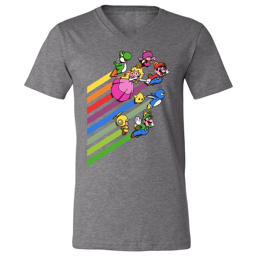 Unisex V-Neck T-Shirt - 87BABBB8 - Deep Heather - 13