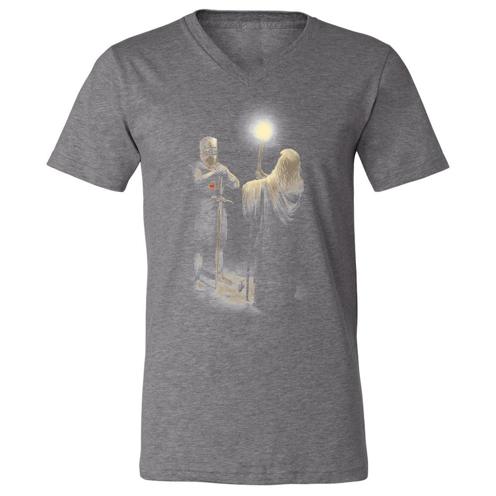 Unisex V-Neck T-Shirt - QC11VX4Q - Deep Heather - 13