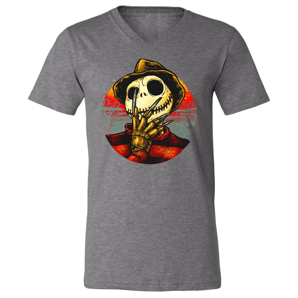 Unisex V-Neck T-Shirt - QETYJYF4 - Deep Heather - 13