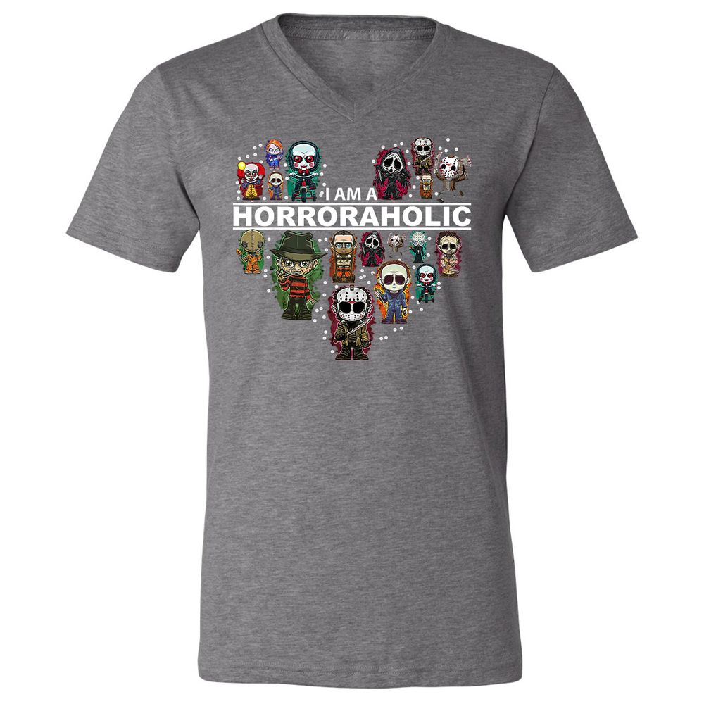 Unisex V-Neck T-Shirt - CMVEXHCL - Deep Heather - 13