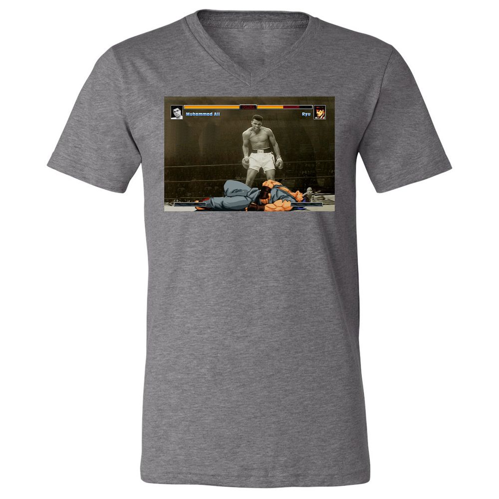 Unisex V-Neck T-Shirt - BUMUMRWG - Deep Heather - 13