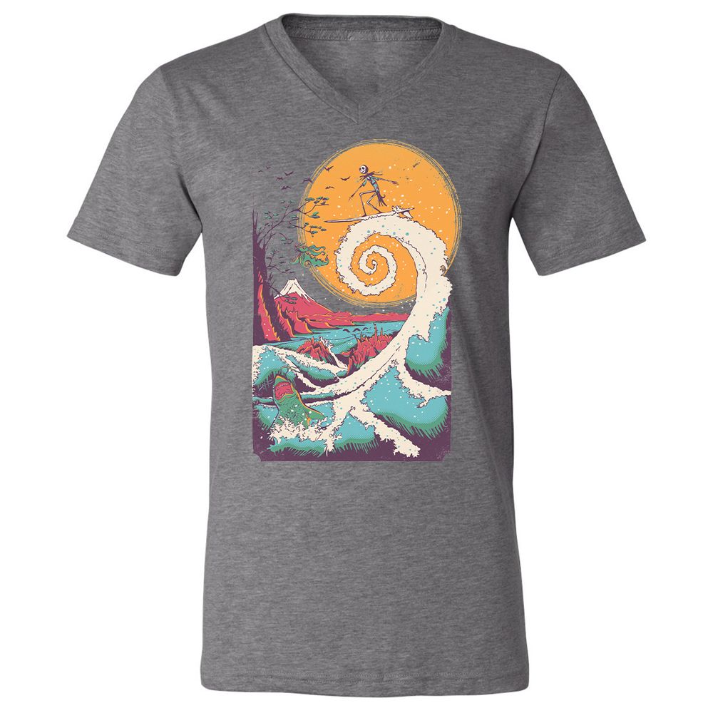 Unisex V-Neck T-Shirt - 5FHYNHPJ - Deep Heather - 13