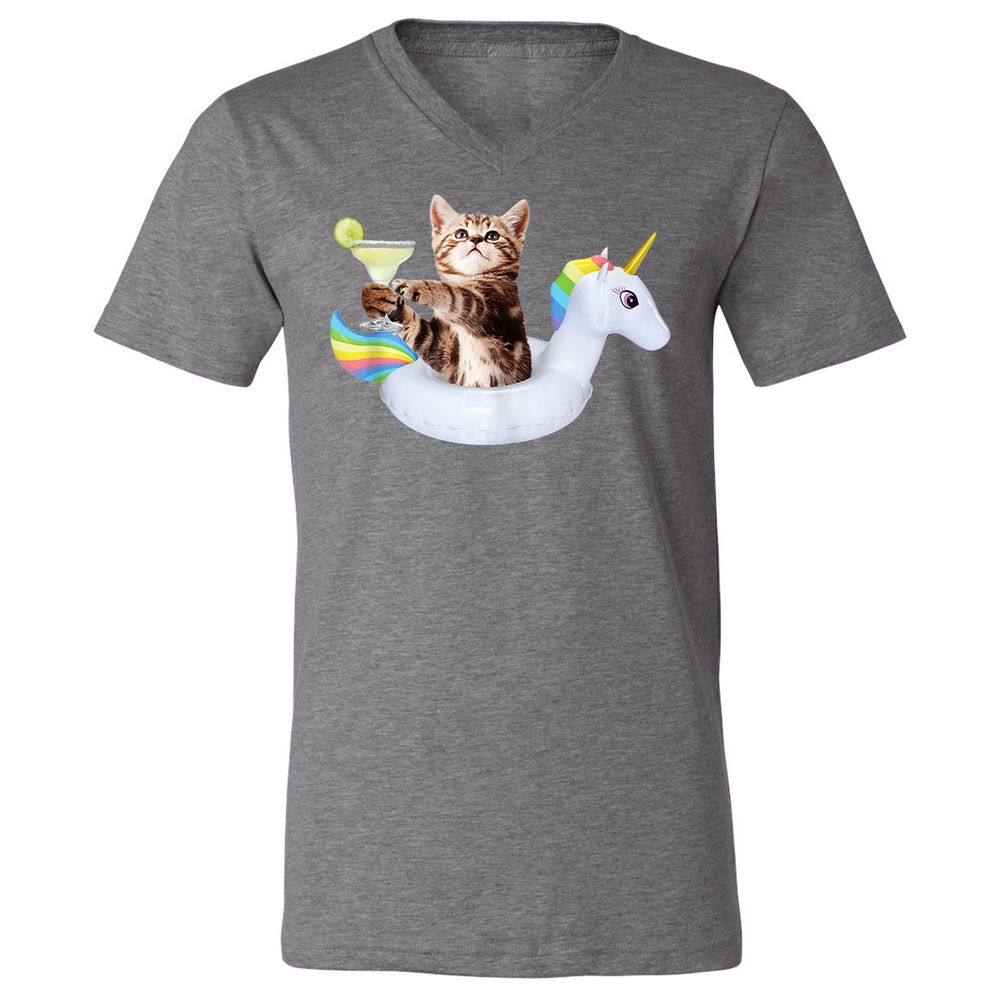 Unisex V-Neck T-Shirt - YWKQTJC4 - Deep Heather - 13