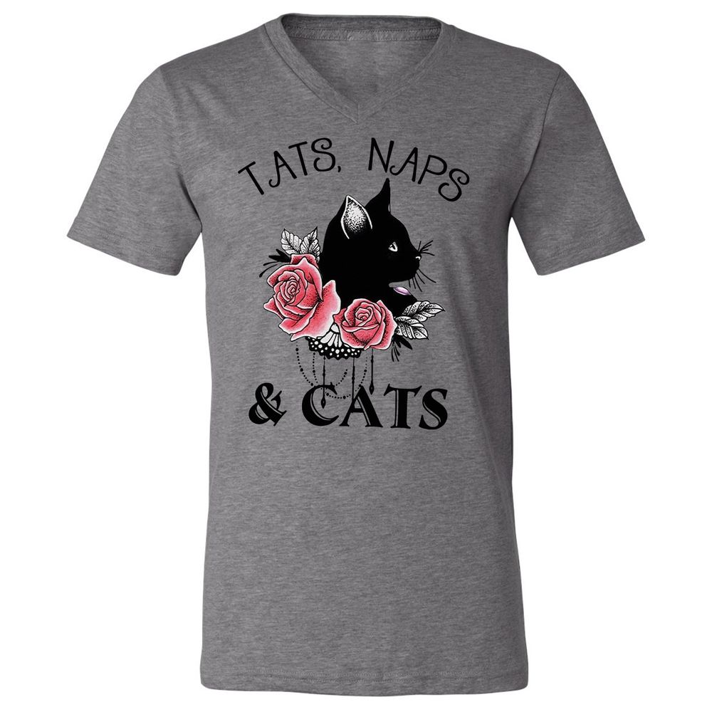 Unisex V-Neck T-Shirt - 8CW9JD1E - Deep Heather - 13