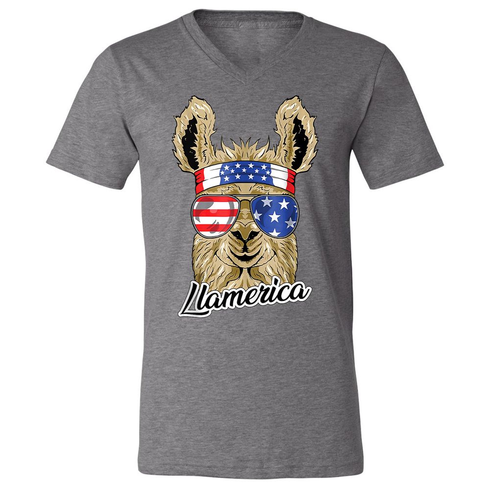 Unisex V-Neck T-Shirt - ZY4XCZ3M - Deep Heather - 13