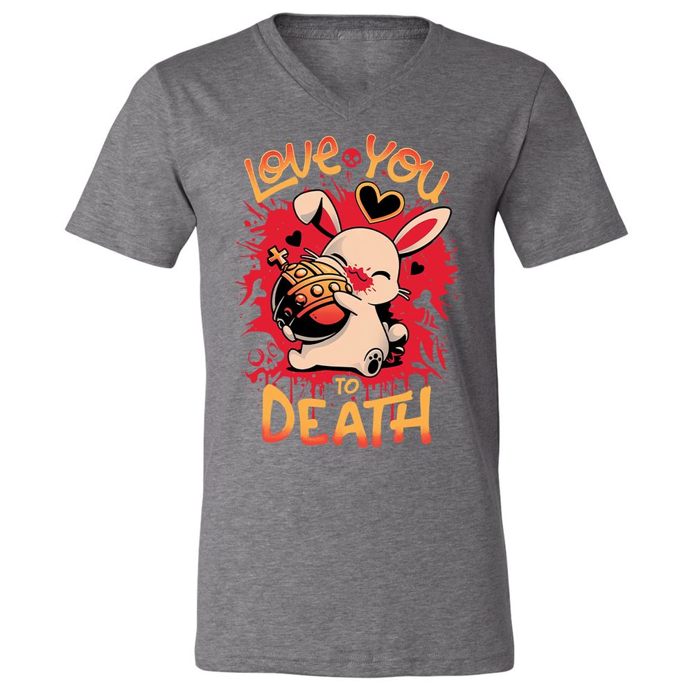 Unisex V-Neck T-Shirt - YKB24ZBM - Deep Heather - 13