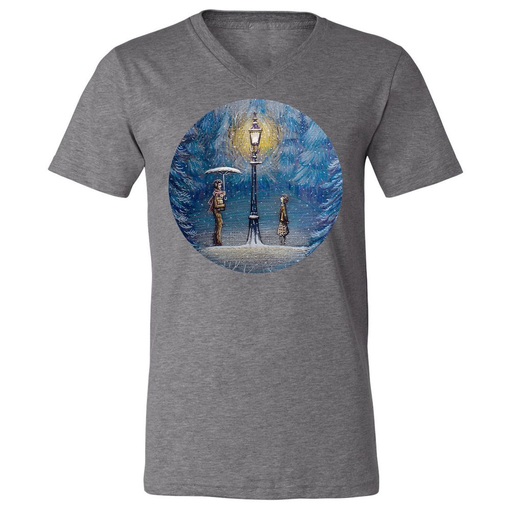 Unisex V-Neck T-Shirt - SWF6ENT3 - Deep Heather - 13
