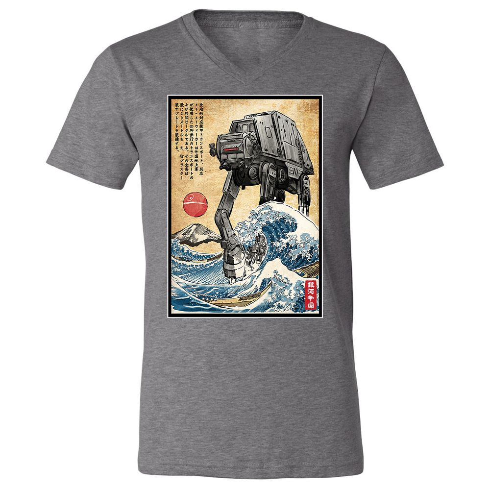 Unisex V-Neck T-Shirt - 1WDUXCHA - Deep Heather - 13
