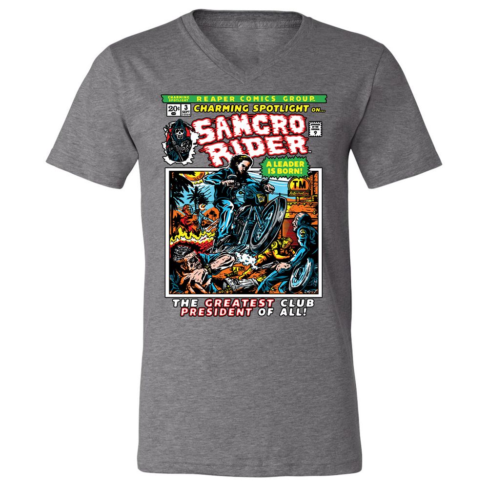 Unisex V-Neck T-Shirt - LMKD1167 - Deep Heather - 13