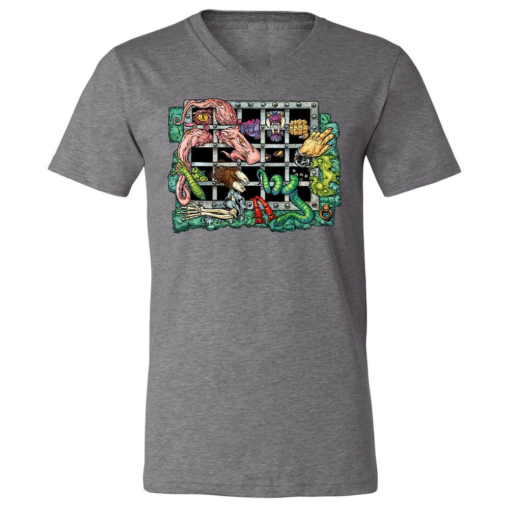 Unisex V-Neck T-Shirt - AGU3Q67Q - Deep Heather - 13