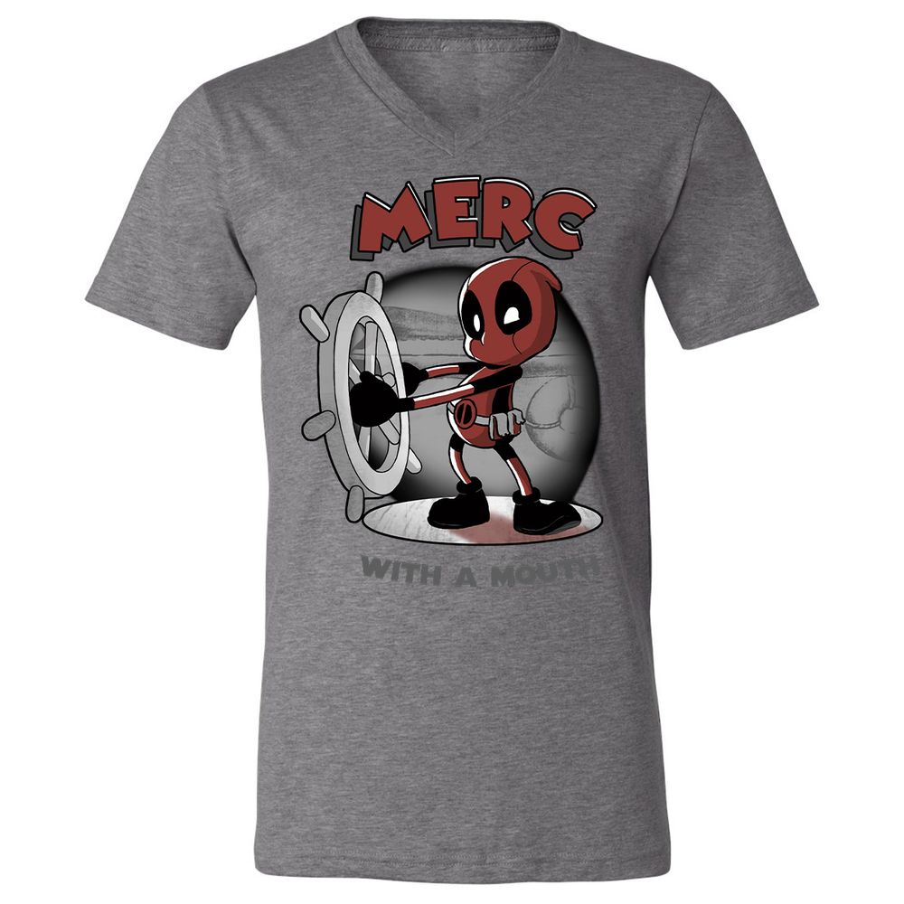 Unisex V-Neck T-Shirt - ARPCGBMZ - Deep Heather - 13