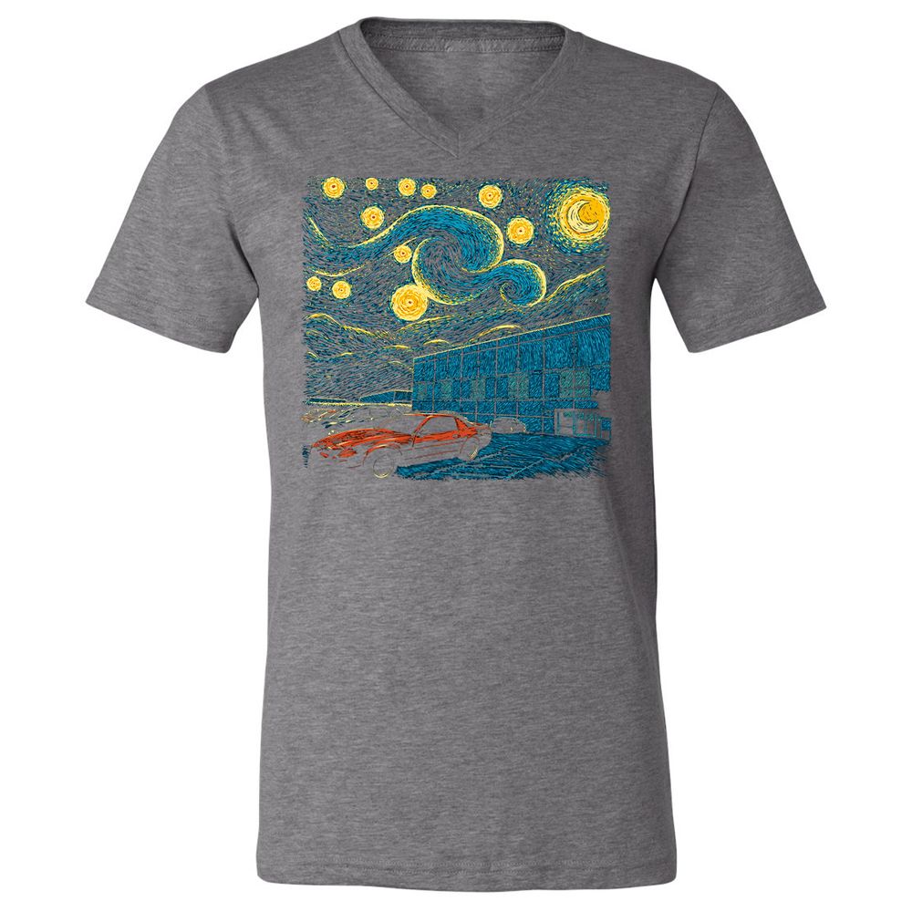 Unisex V-Neck T-Shirt - DWJ2SALT - Deep Heather - 13