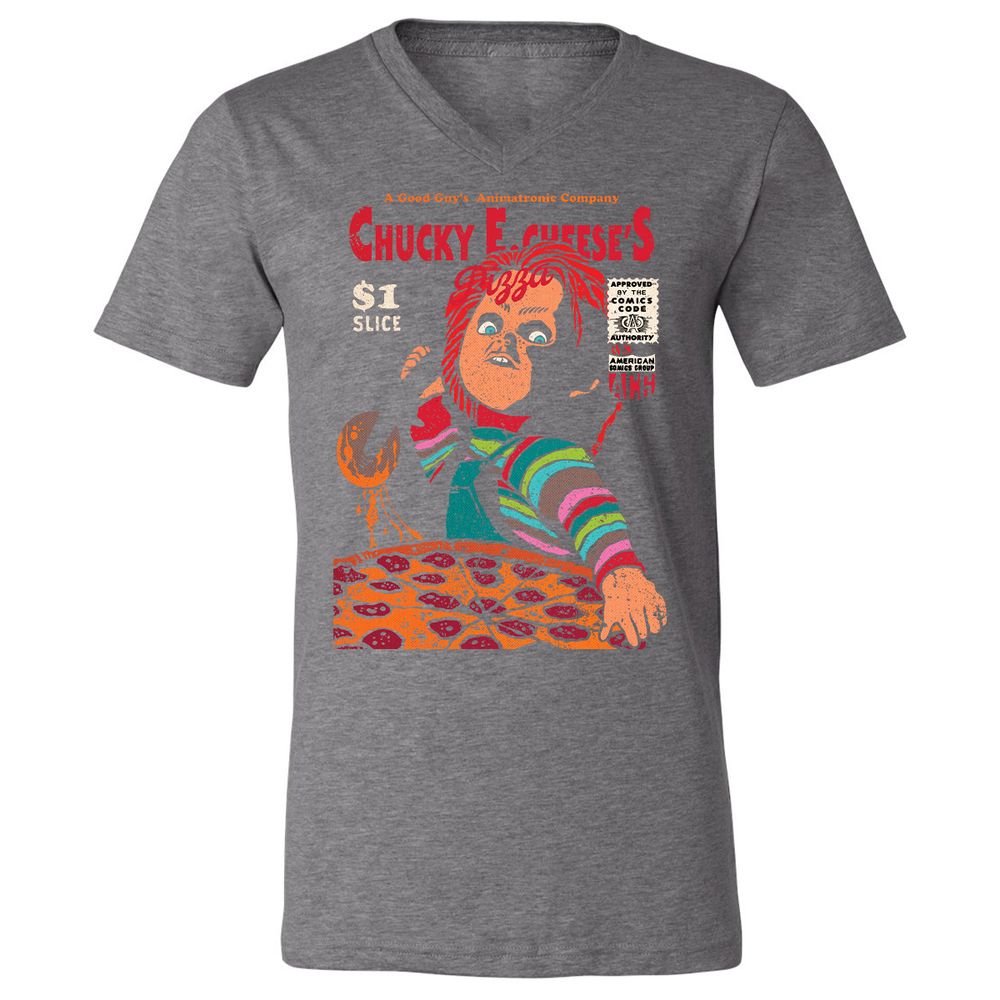 Unisex V-Neck T-Shirt - ZA5TBDM3 - Deep Heather - 13